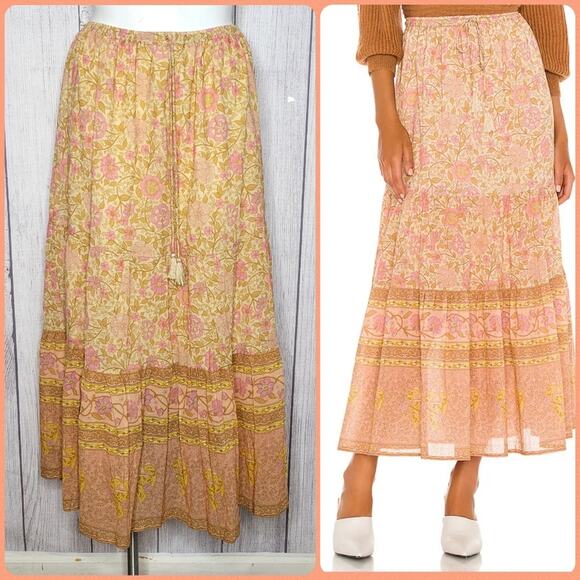 Spell & The Gypsy Love Story Boho Maxi Skirt in Peach Blossom, size XXL - Picture 1 of 7